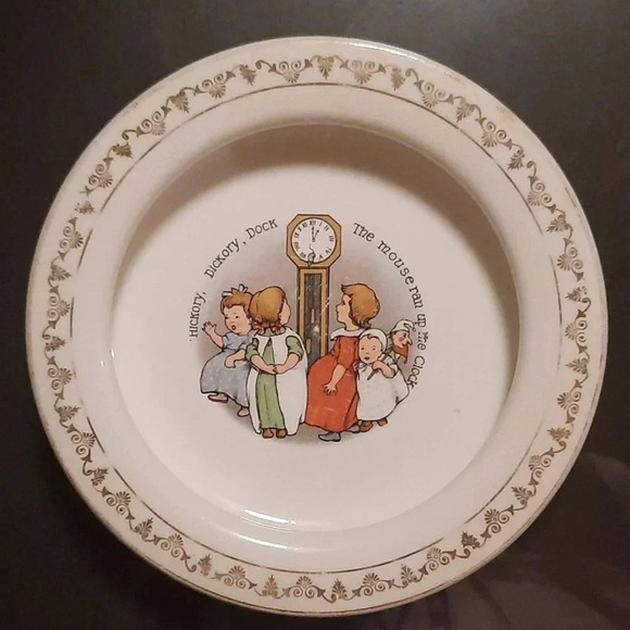 Holdfast Other - Antique Hickory Dickory Dock Ceramic Baby Plate Holdfast D.E. McNicol 8.…